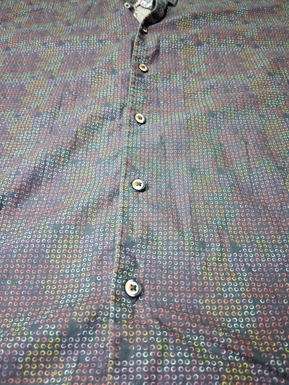 ESSERE Classic Men's Casual Button-Down Shirt in Deep Navy Pattern - Picture 4 of 7